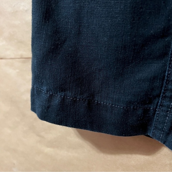 Madewell | Linen Blend Easy Pull-On Shorts High Waisted Shorts Black Size S - Picture 6 of 7